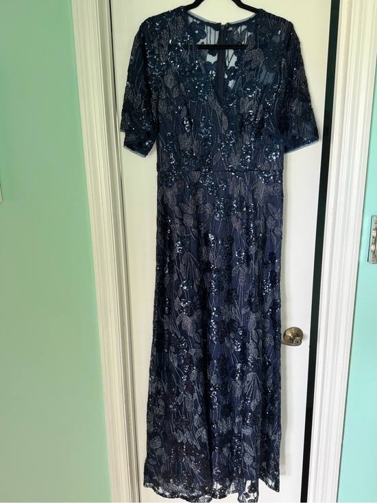 Maggy London Dresses & Skirts - Maggy London Navy Blue Sequin Lace Maxi Dress